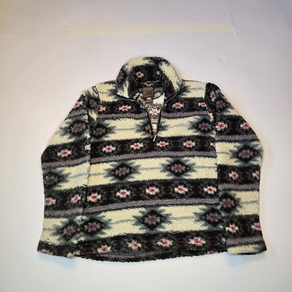 Roper Kids Aztec Print Pullover Fleece Sweater Quarter Zip Western Style
